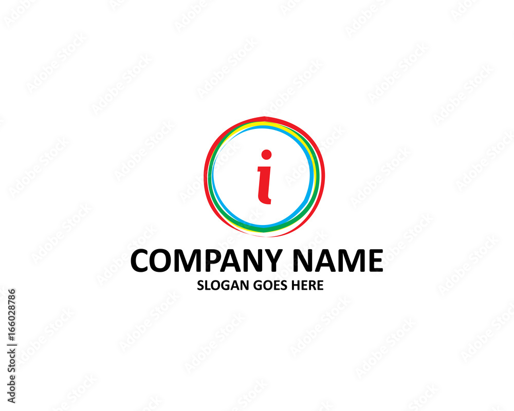 i letter colorful circle logo i letter colorful circle logo