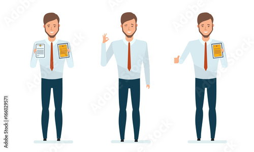 Financial manager getting awards, certificates, diplomas for success in work.