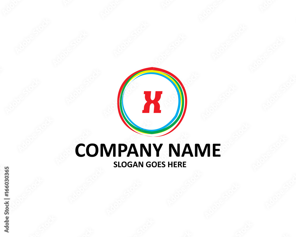 x letter colorful circle logo x letter colorful circle logo