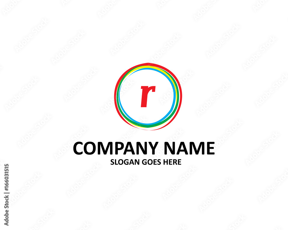 r letter colorful circle logo r letter colorful circle logo
