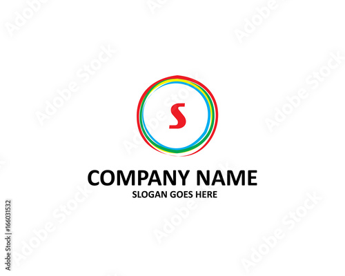 s letter colorful circle logo