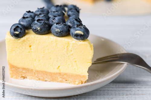 Cheesecake with blueberry, horizontal