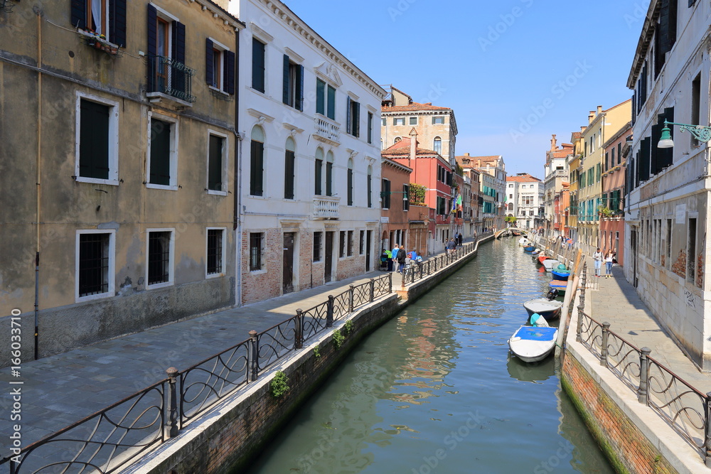 Venice - April 10, 2017: The view on Canal in Venice, on April 10, 2017 in Venice, Italy