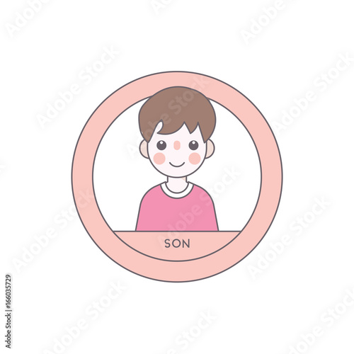 Son Character Vector Illustration