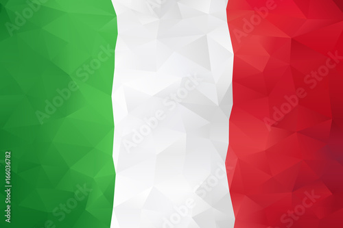 Green White Red Low Poly Triangle Flag of Italy