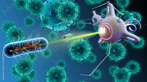 Nano robot 3D render