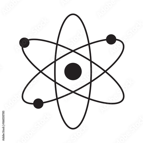 Billede på lærred Atom flat isolated icon vector illustration design