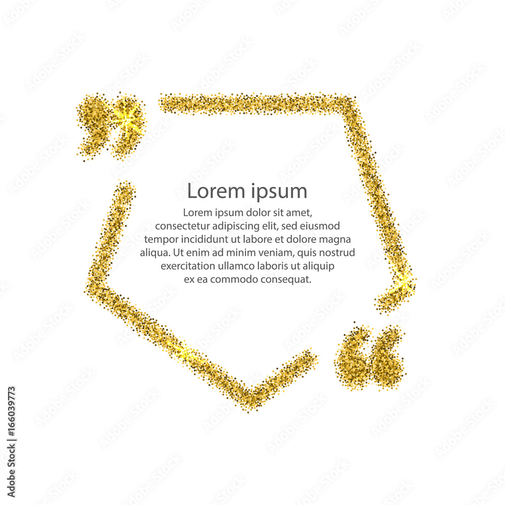 Obraz premium Gold quotation mark speech bubble.