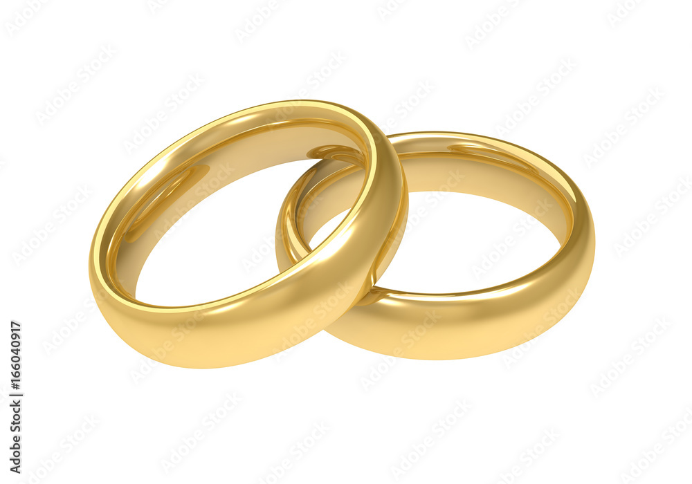 golden wedding rings concept 3d illustration golden wedding rings concept 3d illustration