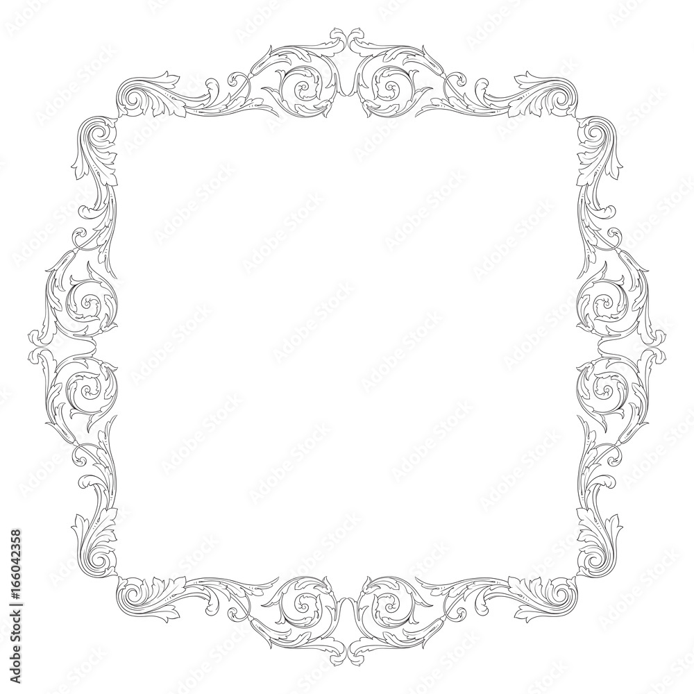 Fototapeta premium Vintage baroque ornament element