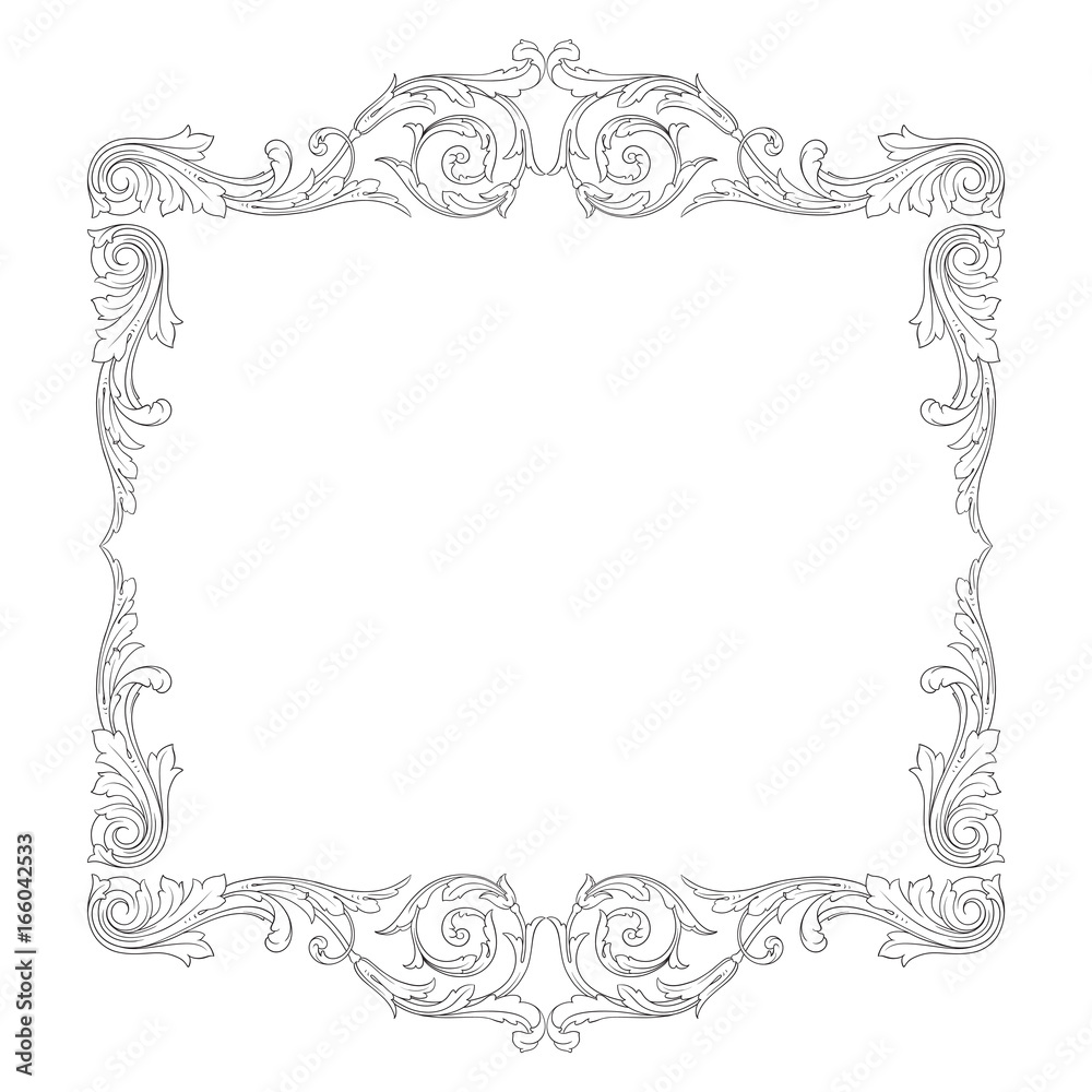 Vintage baroque ornament element