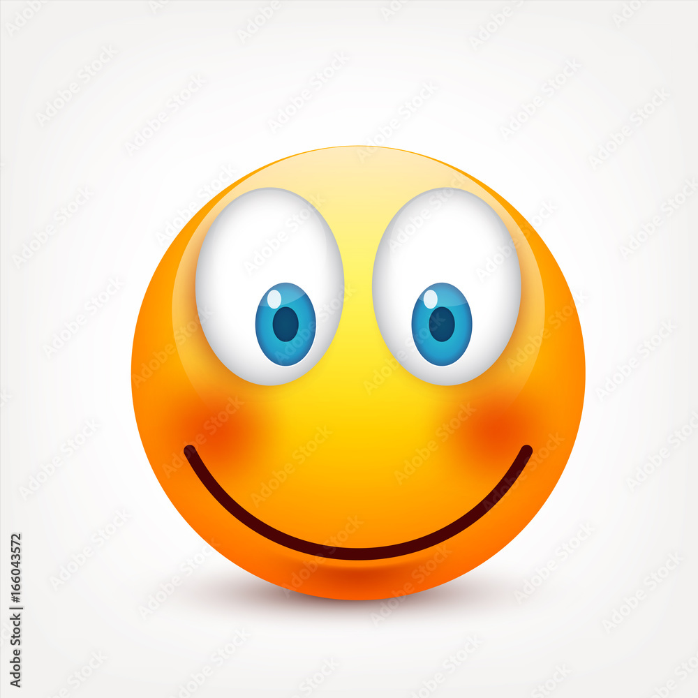 Smiley with blue eyes,emoticon set. Yellow face with emotions. Facial expression. 3d realistic emoji. Sad,happy,angry faces.Funny cartoon character.Mood.Vector illustration. Smiley with blue eyes,emoticon set. Yellow face with emotions. Facial expression. 3d realistic emoji. Sad,happy,angry faces.Funny cartoon character.Mood.Vector illustration.