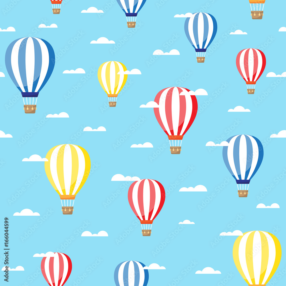 air balloon with clouds pattern
