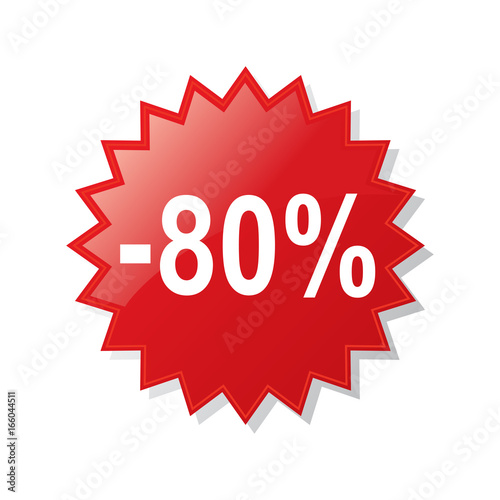 Discount 80 percent - stock vector
