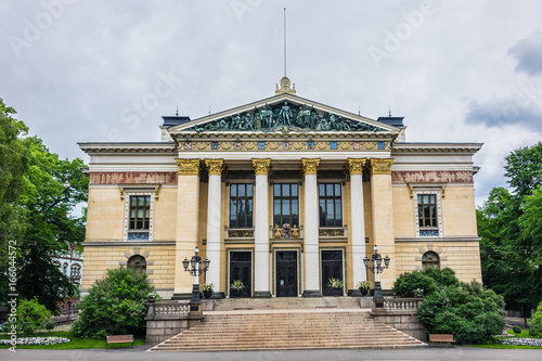 The House of the Estates with Greek temple facades (designed by Architect Karl Gustav Nystrom, 1891) - a historical building in Helsinki, Finland.