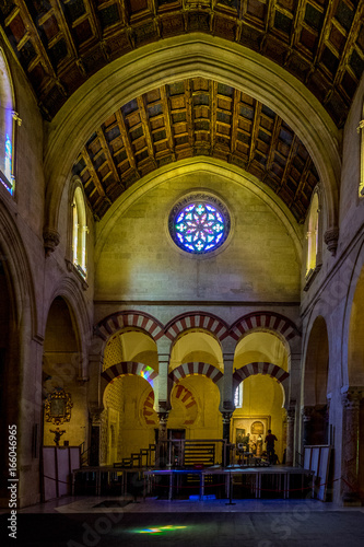the Ceiling, Pillars and arches inside the Mosque church of Cordoba, Spain, Europe