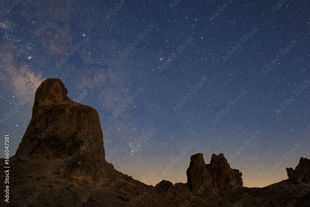 Milky Way twilight desert landscape sky