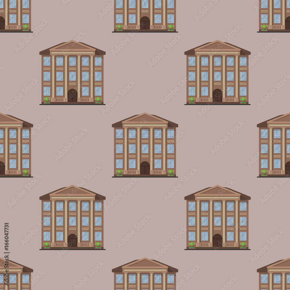 City buildings modern tower office architecture seamless pattern house business apartment home facade vector illustration