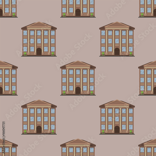 City buildings modern tower office architecture seamless pattern house business apartment home facade vector illustration