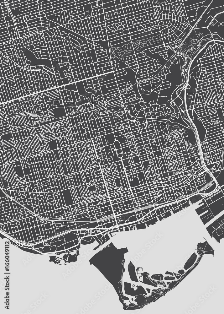 Obraz premium Toronto city plan, detailed vector map