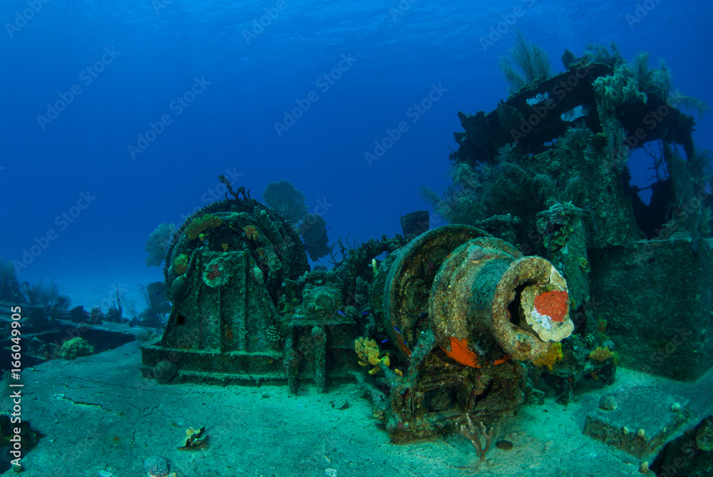 The wreck of the Doc poulson in Grand Cayman is an artificial reef and