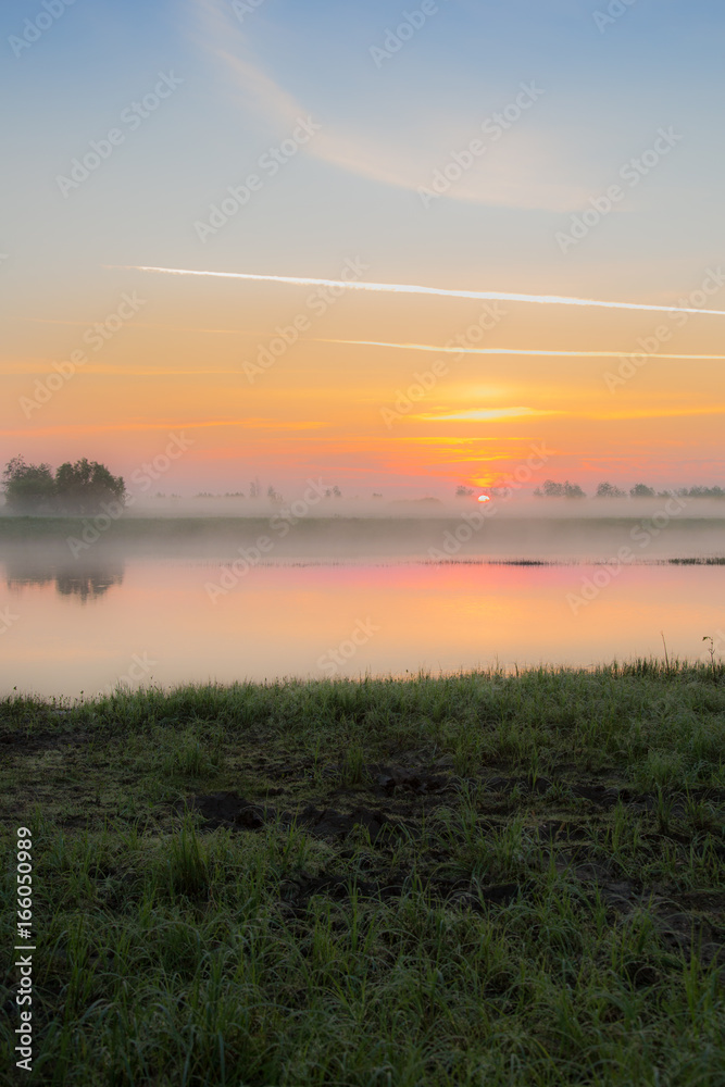 Sunrise in the fog