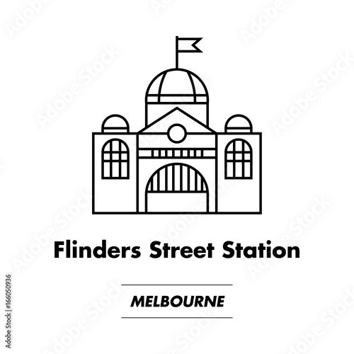 Icon of Flinders Street Station, Melbourne, Australia
