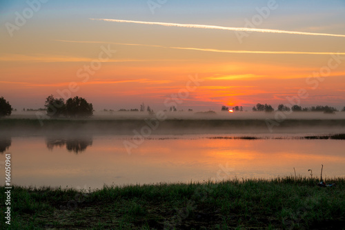 Sunrise in the fog