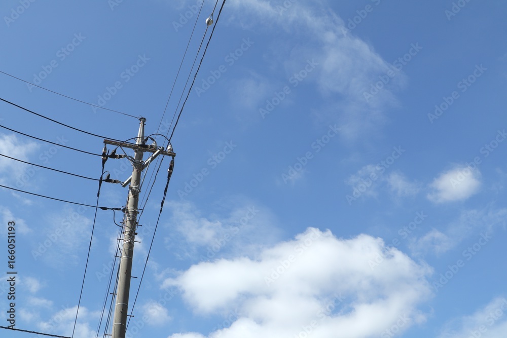 青空と電線 青空と電線