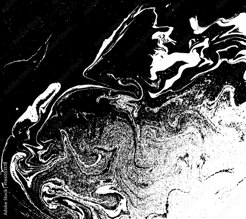 Black and white liquid texture. Watercolor hand drawn marbling illustration. Abstract vector background. Monochrome marble pattern. Black and white liquid texture. Watercolor hand drawn marbling illustration. Abstract vector background. Monochrome marble pattern.