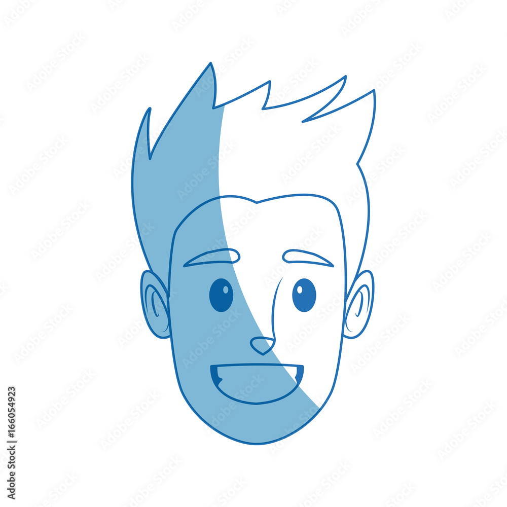 young man face cartoon profile people image young man face cartoon profile people image
