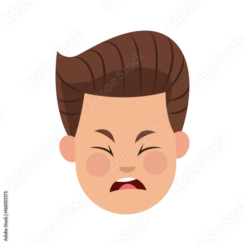 businessman character face male angry