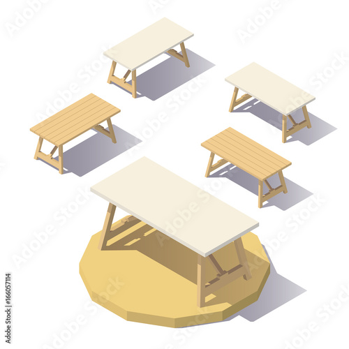 low poly isometric Office Table