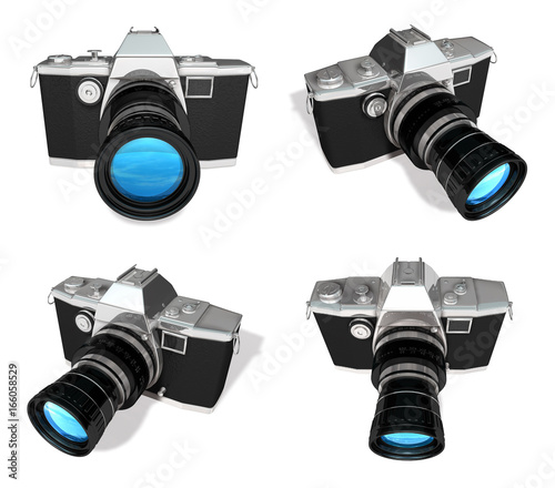 3d black dslr camera range four set photo