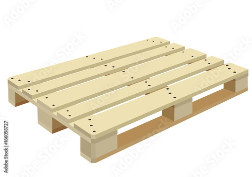 Wood euro pallet on a white background. Vector illustration.