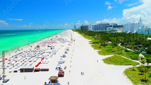 Aerial view of Miami Beach, South Beach, Atlantic ocean, Florida, USA.