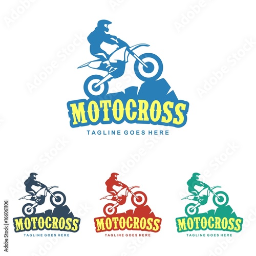 unique motocross illustration logo