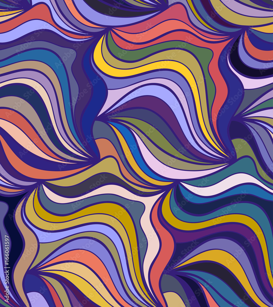 Vector wave background of doodle hand drawn lines