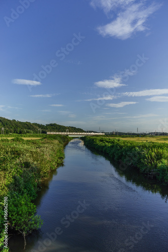 夏の鹿島川の風景