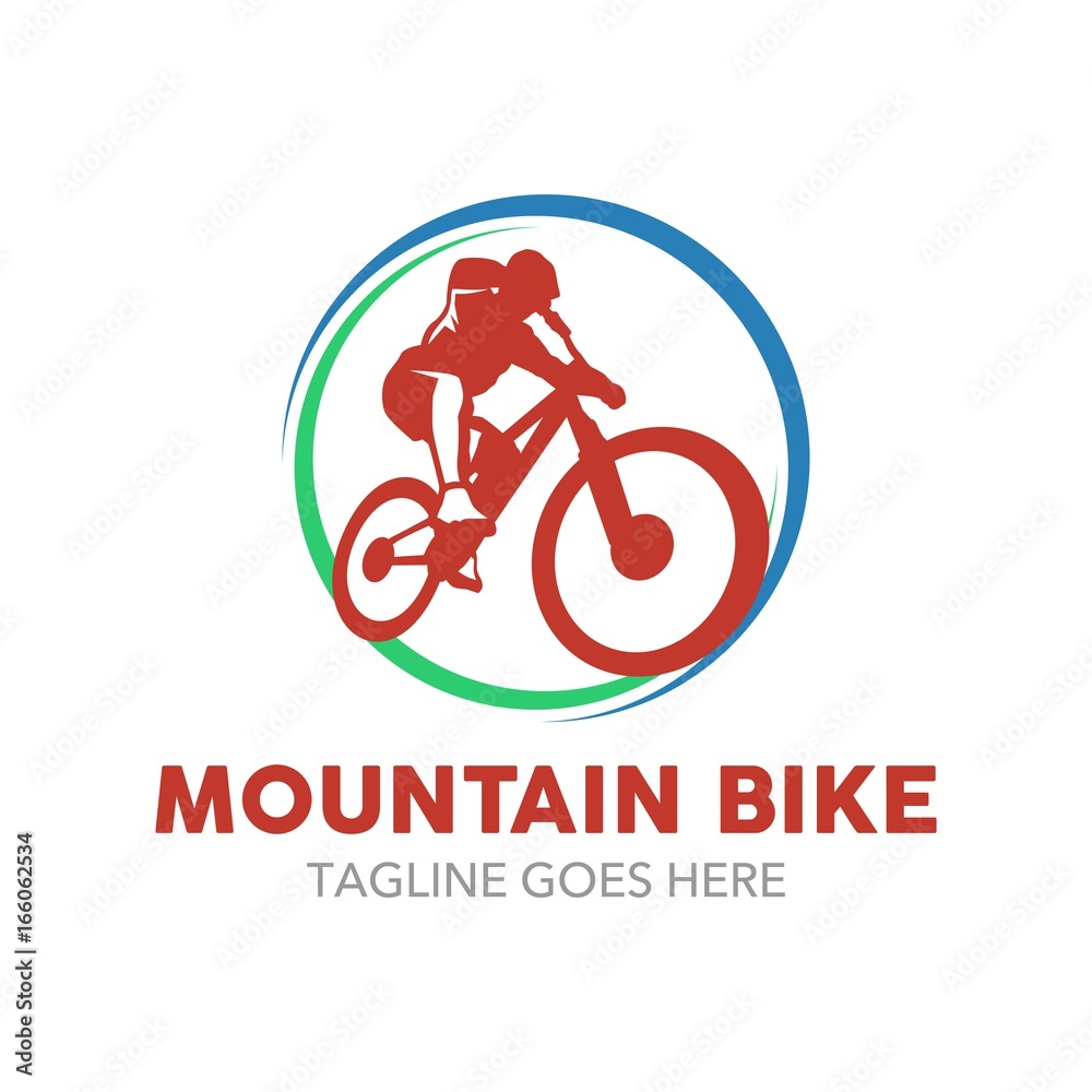 Unique Mountain Bike Illustration Logo