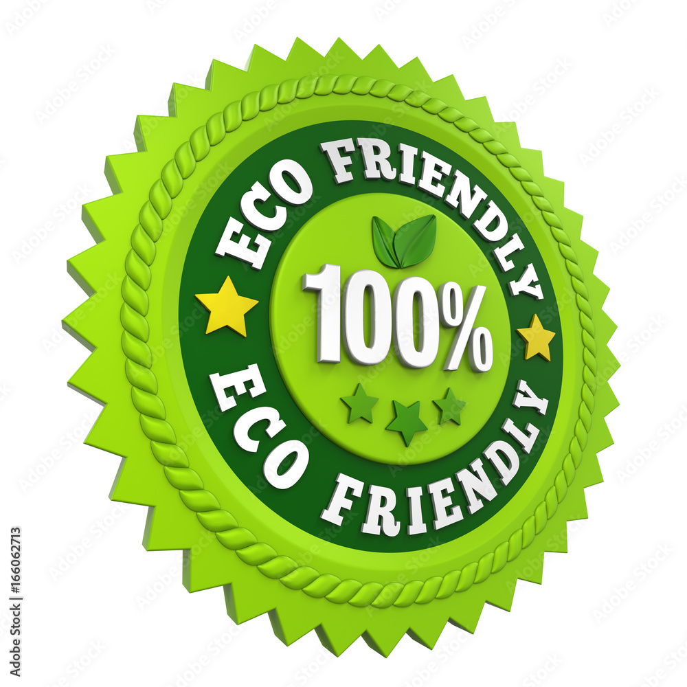 100% Eco Friendly Badge Label Isolated