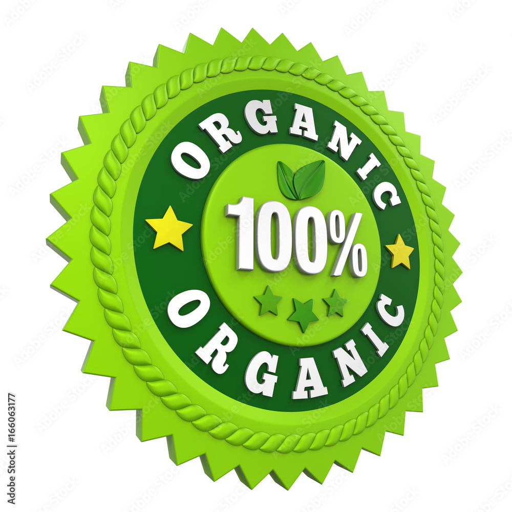 100% Organic Badge Label Isolated 100% Organic Badge Label Isolated