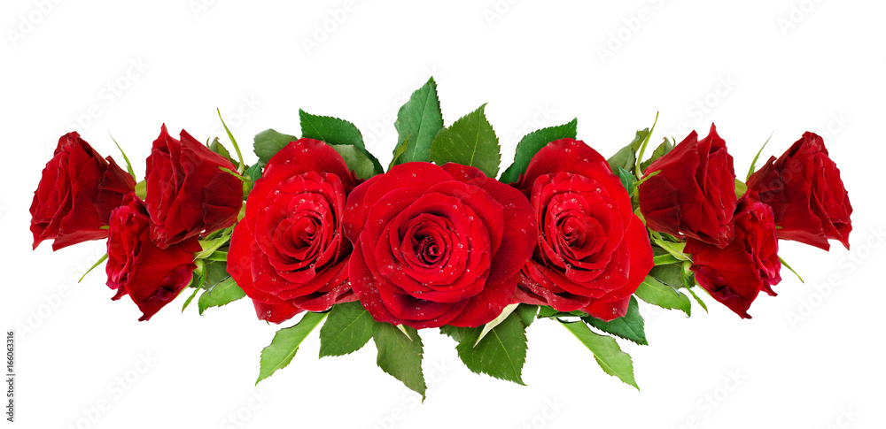 Naklejka premium Red rose flowers arrangement