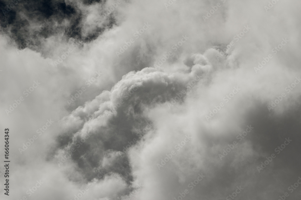Plakat Cloudscape - white clouds making abstract shapes in the sky