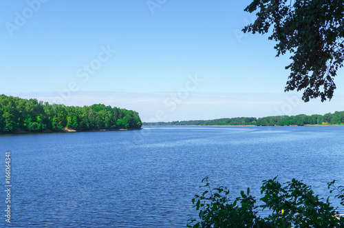 Fototapeta Naklejka Na Ścianę i Meble -  The bank of the Daugava River near Koknese, in Latvia. July 2017.