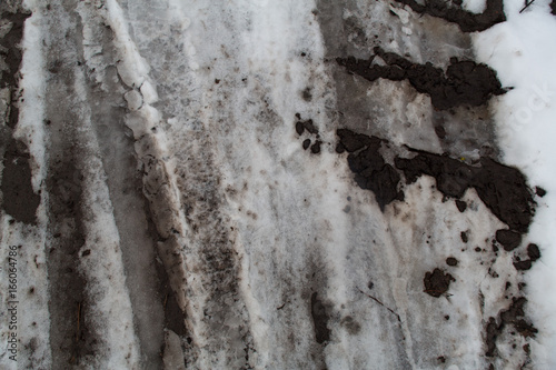 Groung melting snow mud dark gray brown © Mushika