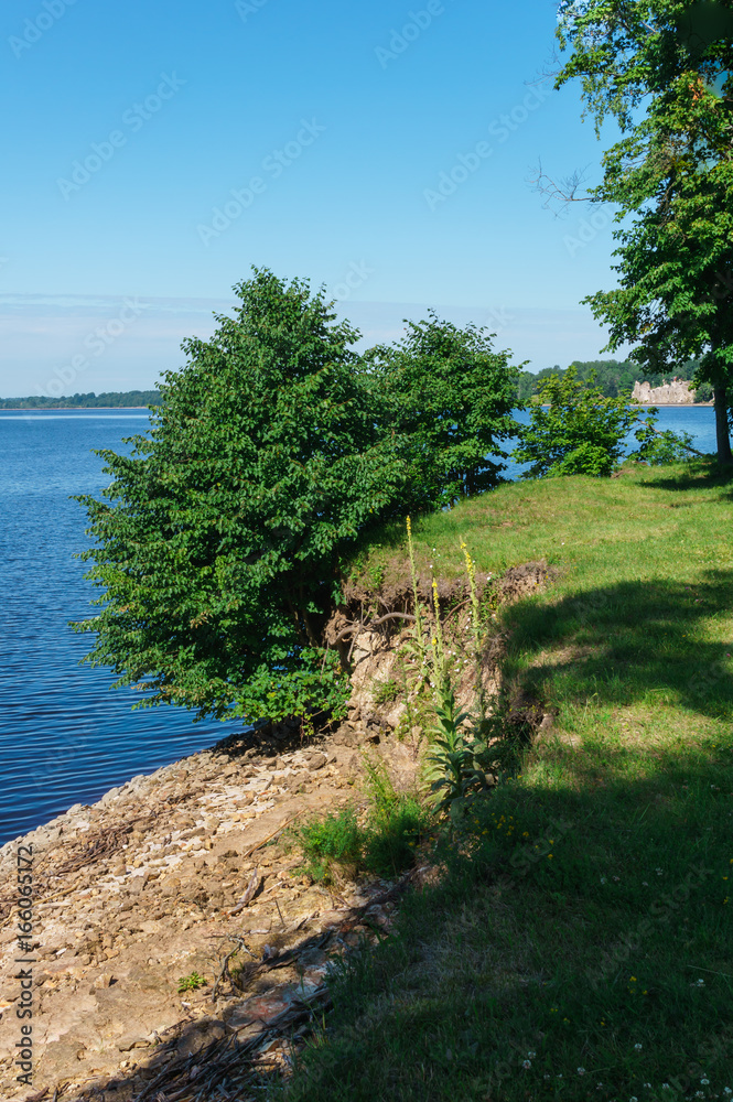 The bank of the Daugava River near Koknese, in Latvia. July 2017. The bank of the Daugava River near Koknese, in Latvia. July 2017.