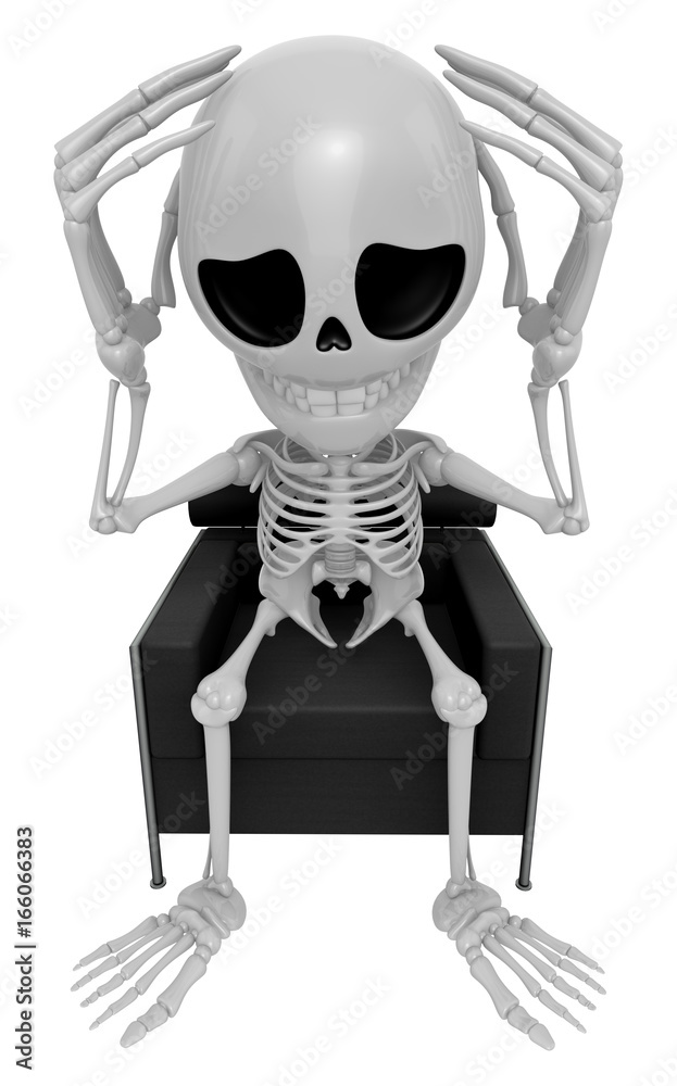 3D Skeleton Mascot That problem is such a headache. 3D Skull Character Design Series.