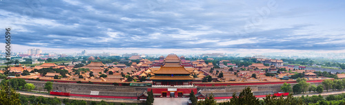 The Forbidden City under blue sky in Beijing,China.