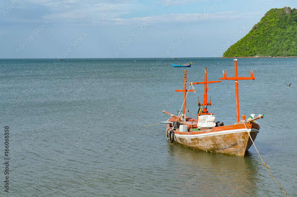 fishing boat in the sea in Thailand, south of Thailand